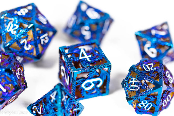 (Shimmering Blue) Deadly Dragon Dice: Shards of Oblivion Hollow Metal