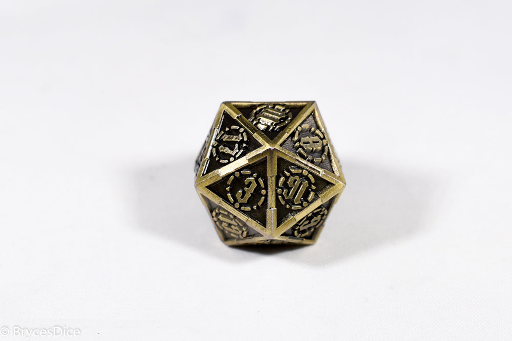 Single d20 Gold Sword Strengthened Metal