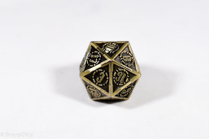 Single d20 Gold Sword Strengthened Metal