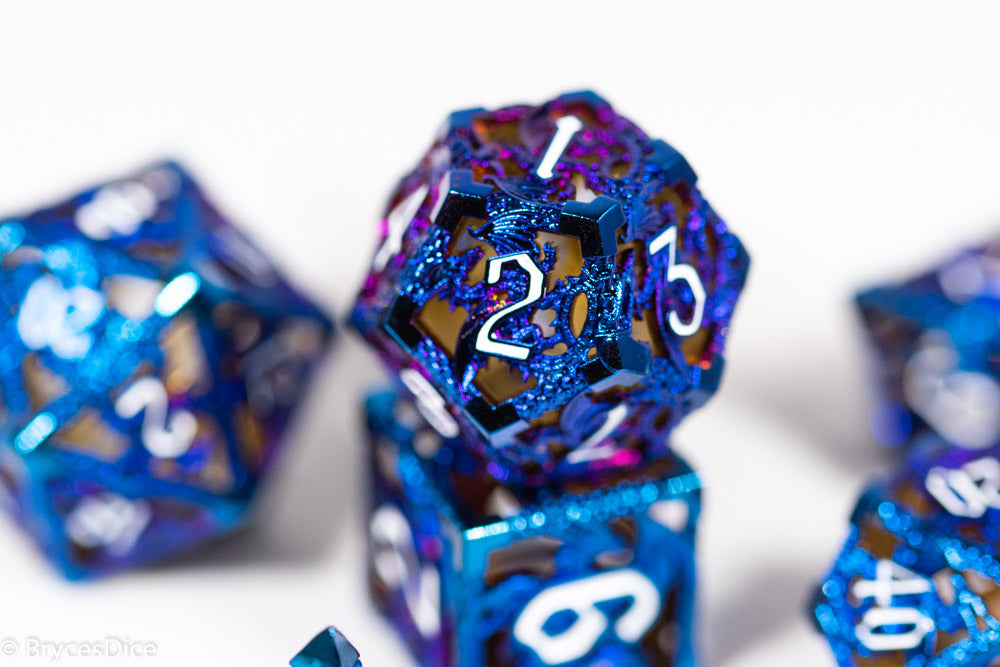 (Shimmering Blue) Deadly Dragon Dice: Shards of Oblivion Hollow Metal