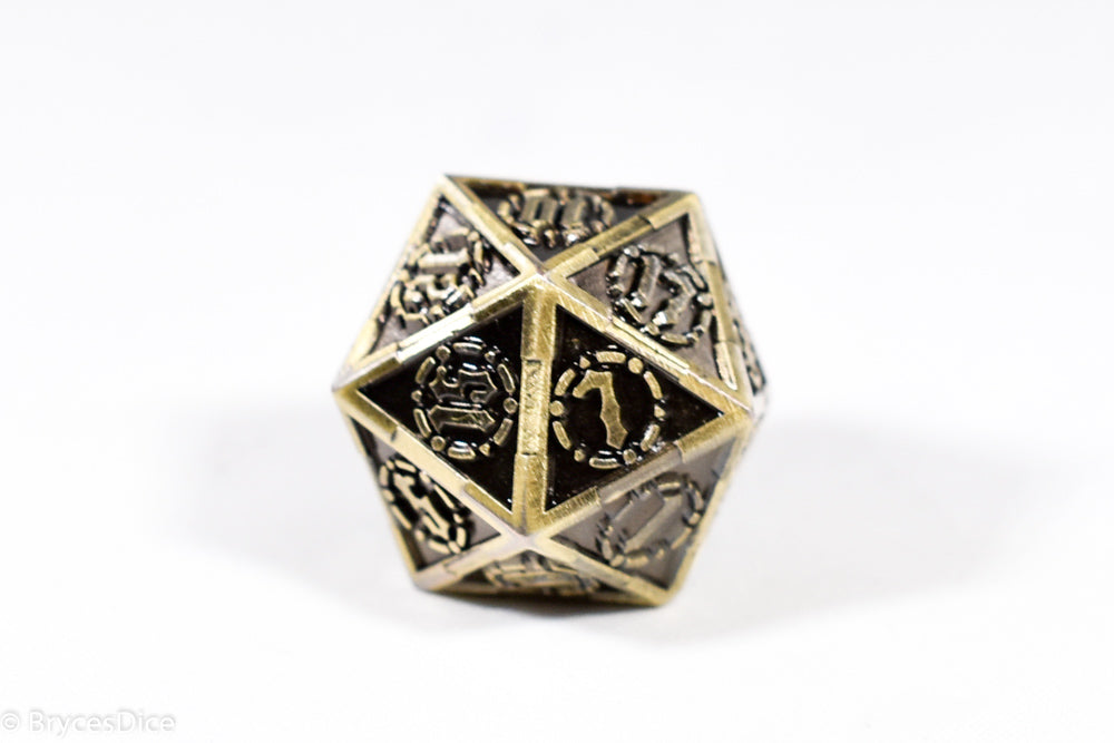 Single d20 Gold Sword Strengthened Metal