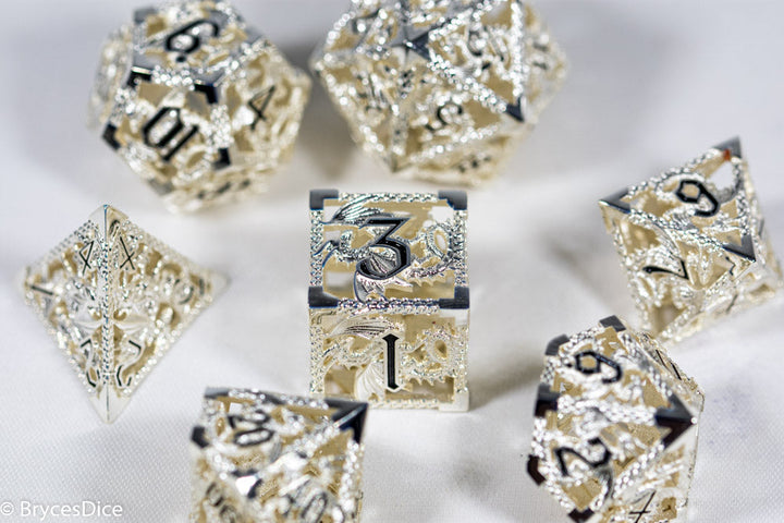 (Elvish White) Deadly Dragon Dice: Shards of Oblivion Hollow Metal