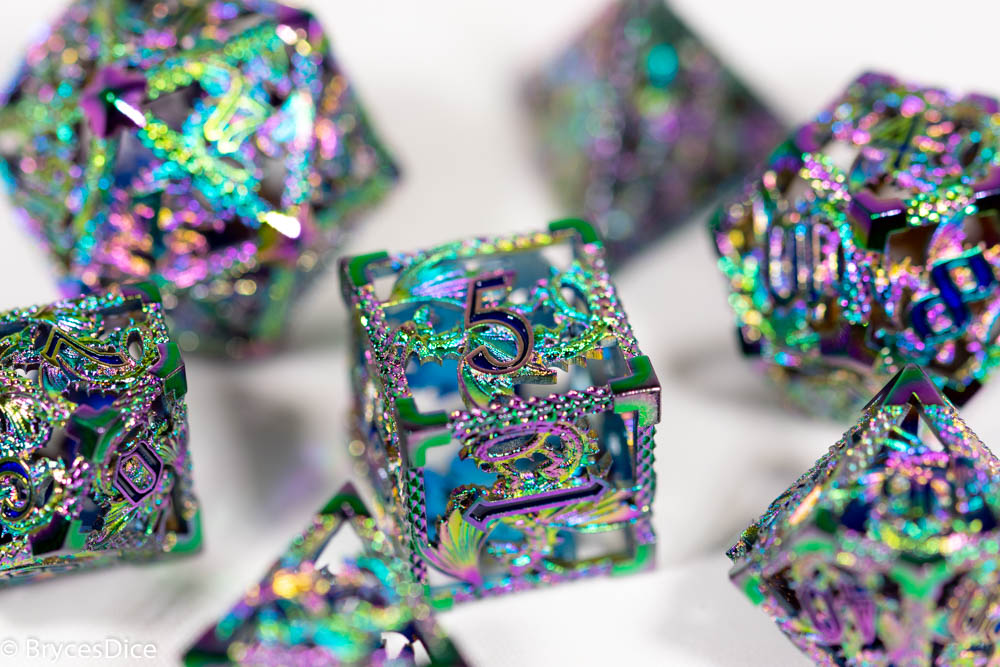 (Rainbow Metal) Deadly Dragon Dice: Shards of Oblivion Hollow Metal