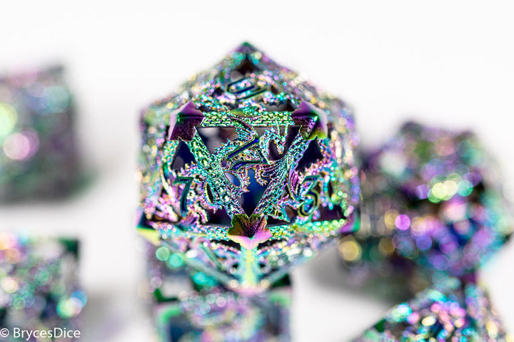 (Rainbow Metal) Deadly Dragon Dice: Shards of Oblivion Hollow Metal