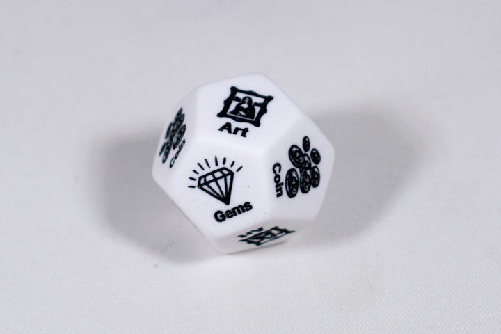 Treasure d12 Opaque White Loot Dice (Sold By Piece) | Treasure Selector Dice