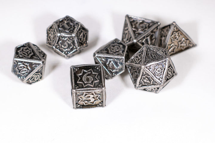 Orion's Silver 7-Dice Metal Set {North Star Dice Collection}