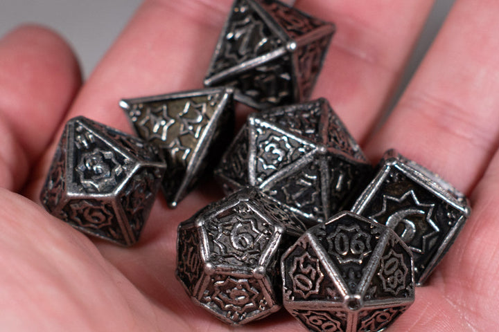 Orion's Silver 7-Dice Metal Set {North Star Dice Collection}