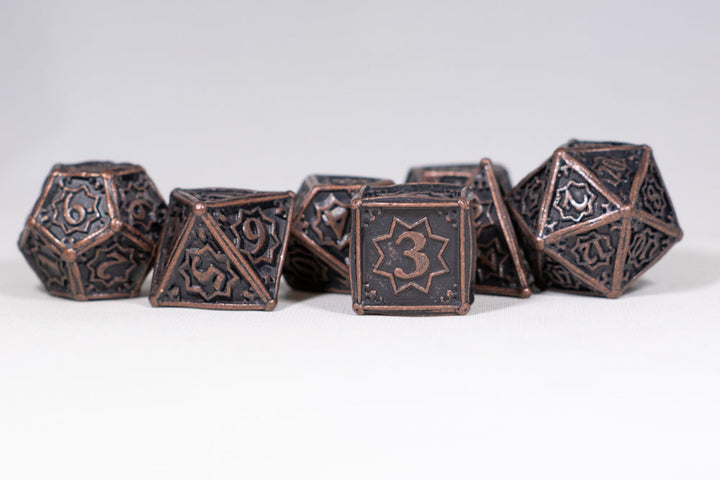 Rustic Copper 7-Dice Metal Set {North Star Dice Collection}