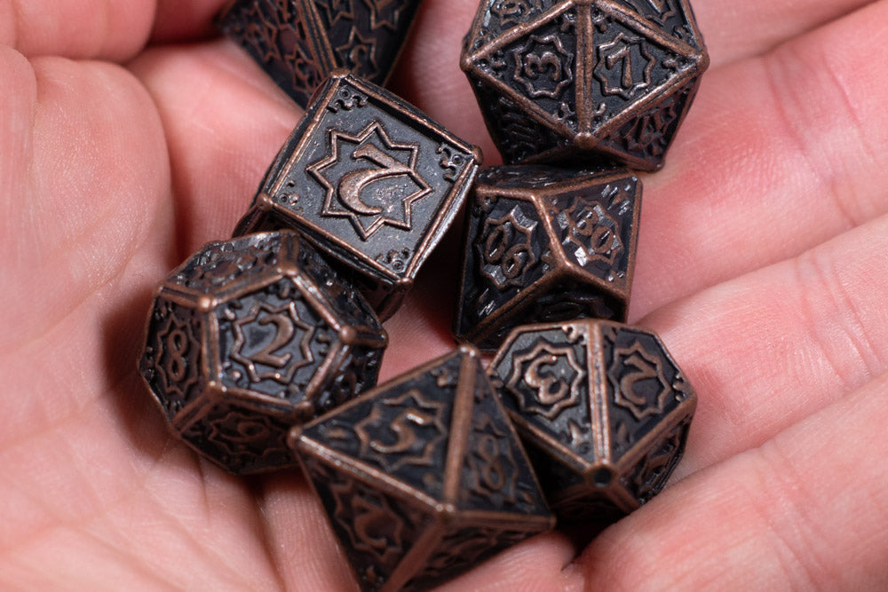 Rustic Copper 7-Dice Metal Set {North Star Dice Collection}