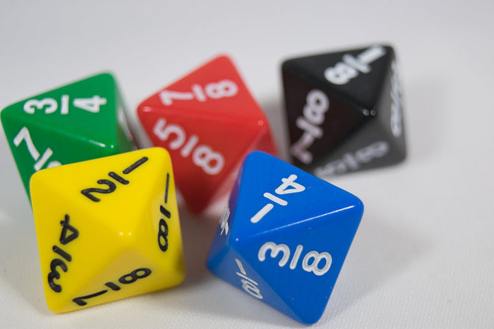 Math D8 Fractions Dice Kids Math Koplow Game 1, 3/4, 7/8, 5/8, 1/4, 3/8, 1/8, 1/2