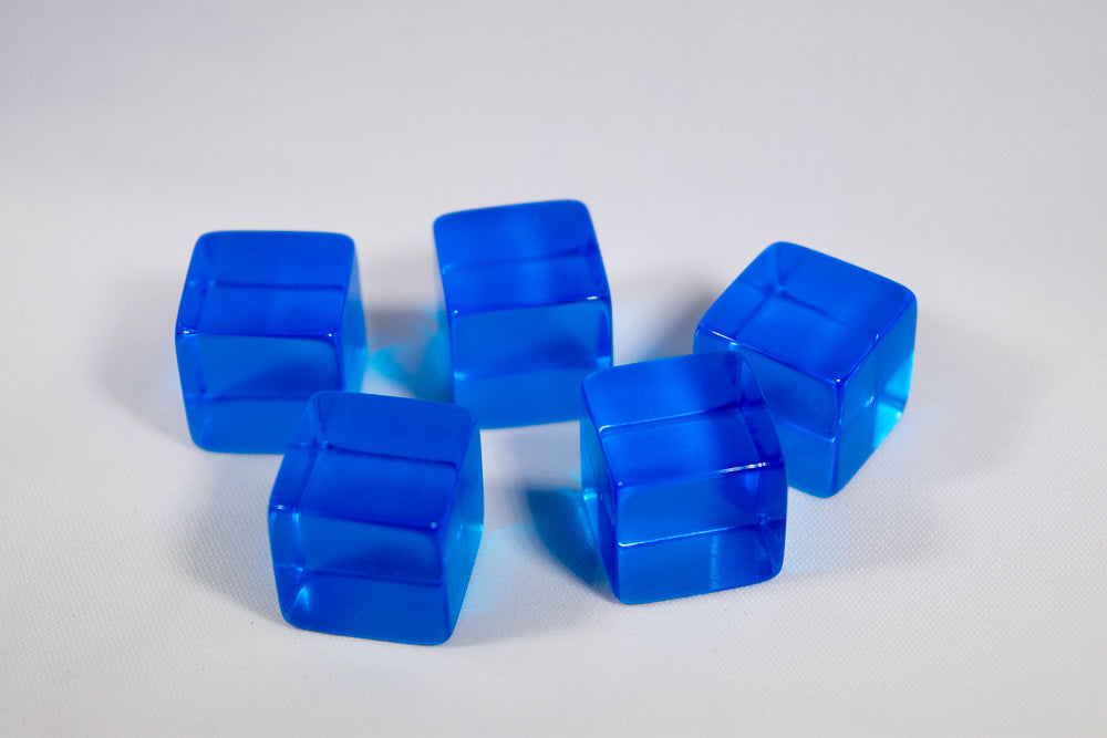 Blank Translucent Blue Dice / Counting Cubes 16mm D6 Square RPG Gaming Dice DIY (Sold by Piece)