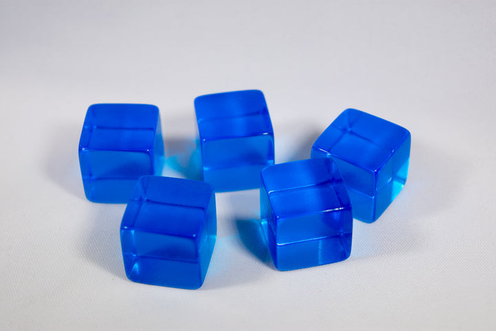 Blank Translucent Blue Dice / Counting Cubes 16mm D6 Square RPG Gaming Dice DIY (Sold by Piece)