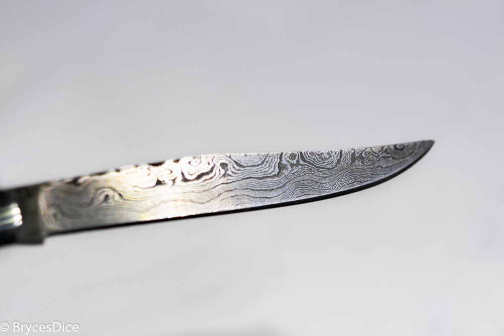 (Black) 9" Damascus Pocket Knife