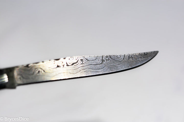 (Brown) 9" Damascus Pocket Knife