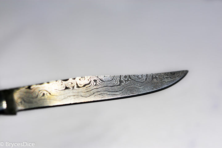 (Green /White/ Red) 9" Damascus Pocket Knife