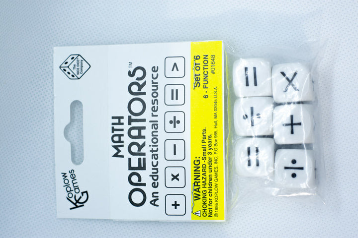 Math Operators Dice Learning Educational Resource Multiplication Addition (6-Pack)