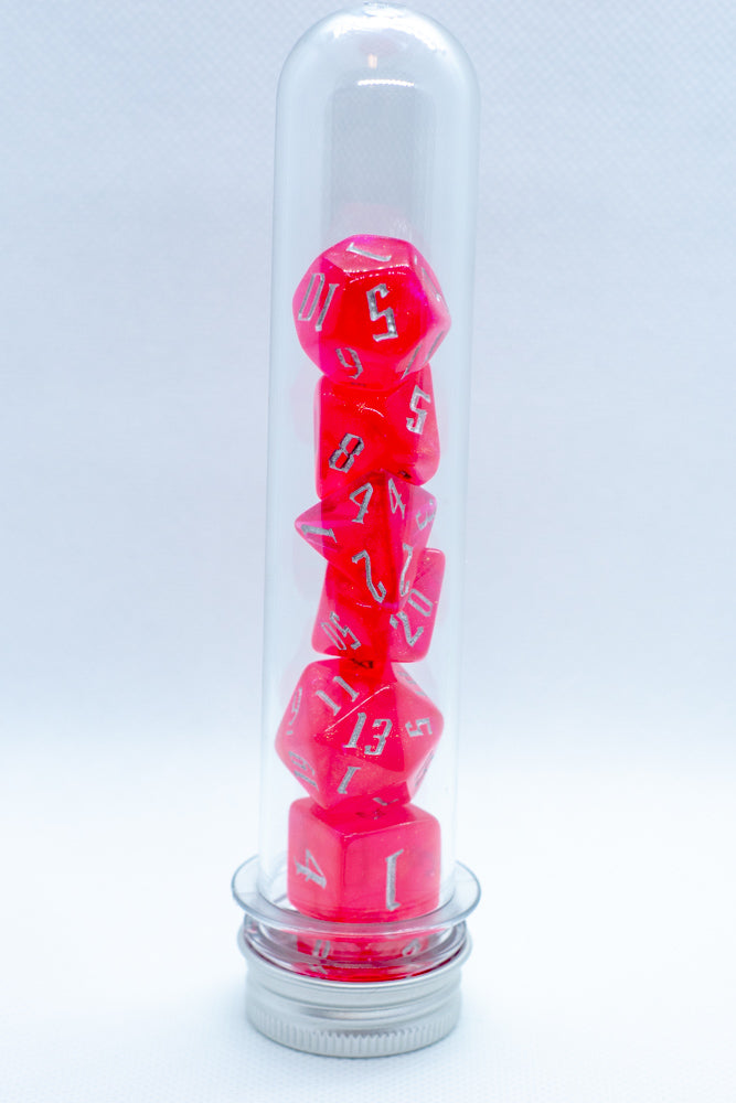 Plastic Dice Tube Vial // Can Hold 7-Dice Set // Test Tube