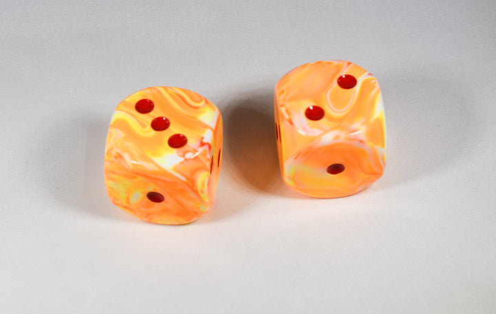 Festive® 30mm w/pips Sunburst™/red d6 Dice (sold per die)