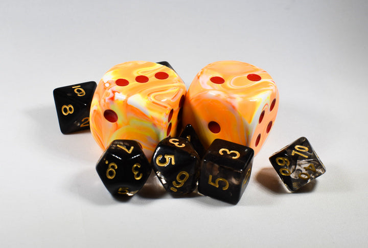 Festive® 30mm w/pips Sunburst™/red d6 Dice (sold per die)