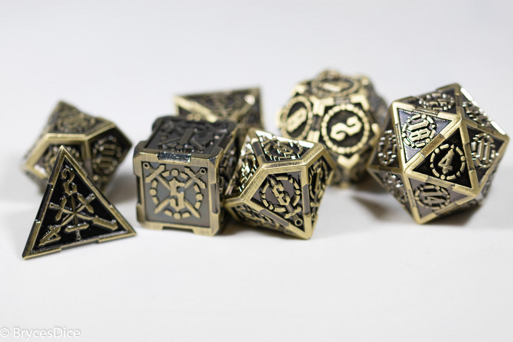 Gold Sword Strengthened Metal 7-Dice Set