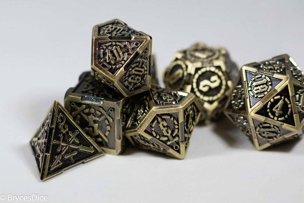 Gold Sword Strengthened Metal 7-Dice Set