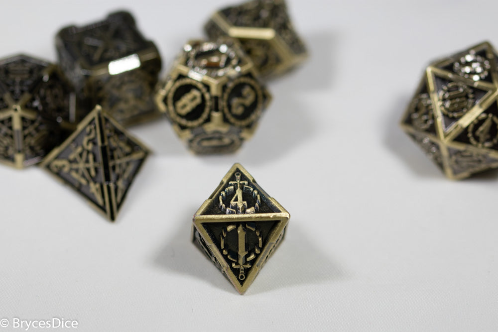 Gold Sword Strengthened Metal 7-Dice Set