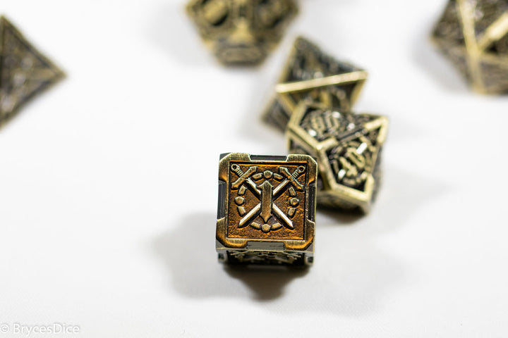 Gold Sword Strengthened Metal 7-Dice Set