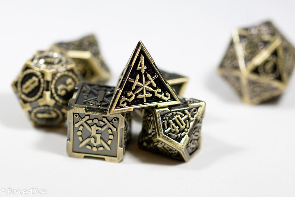 Gold Sword Strengthened Metal 7-Dice Set