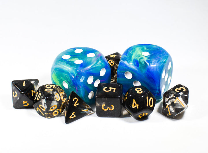 Festive 30mm Waterlily w/White Large Pipped Dice (sold per piece)