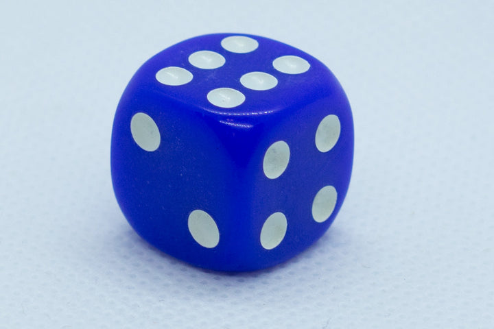 Opaque 16mm Pipped d6 Dice Red/Orange/Yellow/Green/Blue/Purple/White/Black/Pink (sold by the piece)