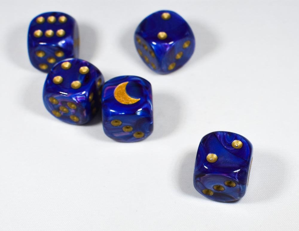 Lustrous Purple Custom Crescent Moon w/Gold