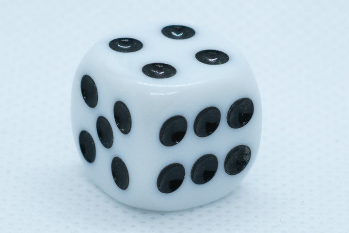 Opaque 16mm Pipped d6 Dice Red/Orange/Yellow/Green/Blue/Purple/White/Black/Pink (sold by the piece)