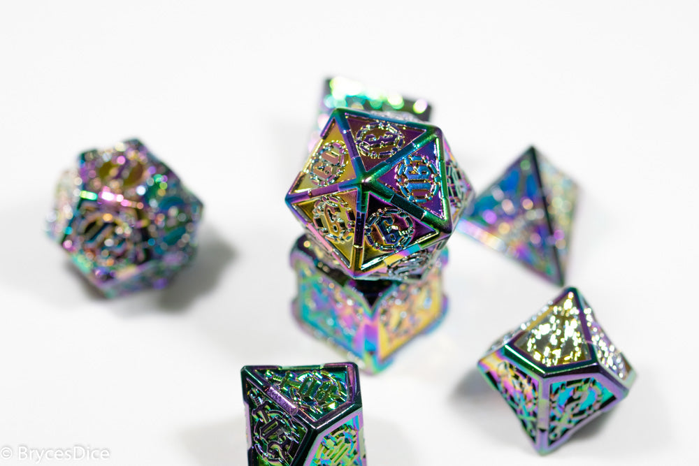 Rainbow Sword Strengthened Metal 7-Dice Set