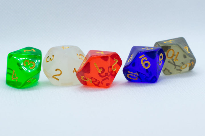 d10 Countdown Dice (Blue, Emerald, Pearl, Red, Smoke)