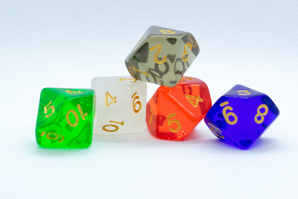 d10 Countdown Dice (Blue, Emerald, Pearl, Red, Smoke)