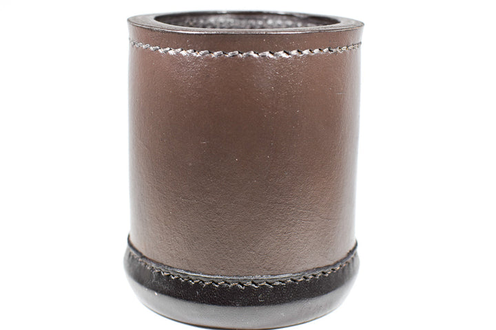 Handmade Leather Dice Cup (Dark Brown)