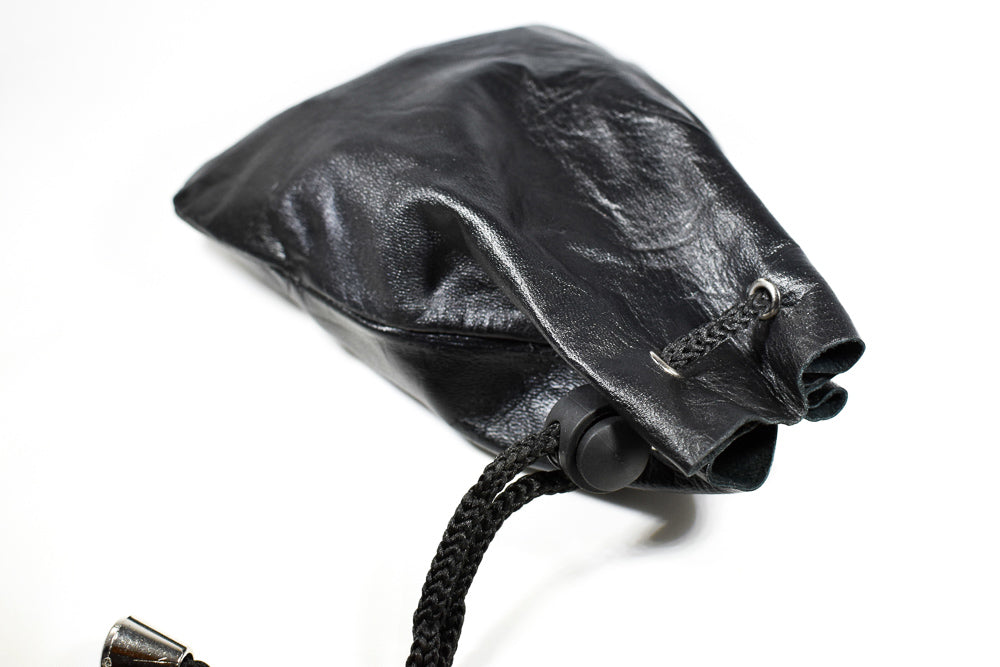 Handmade Leather Dice Bag (Black)