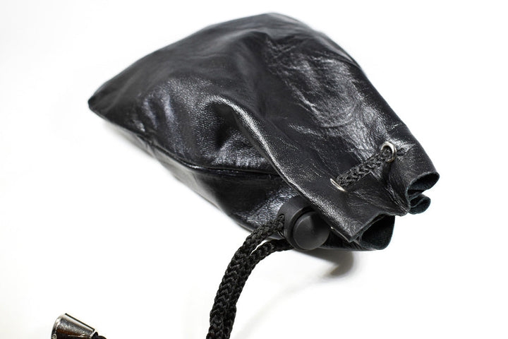 Handmade Leather Dice Bag (Black)