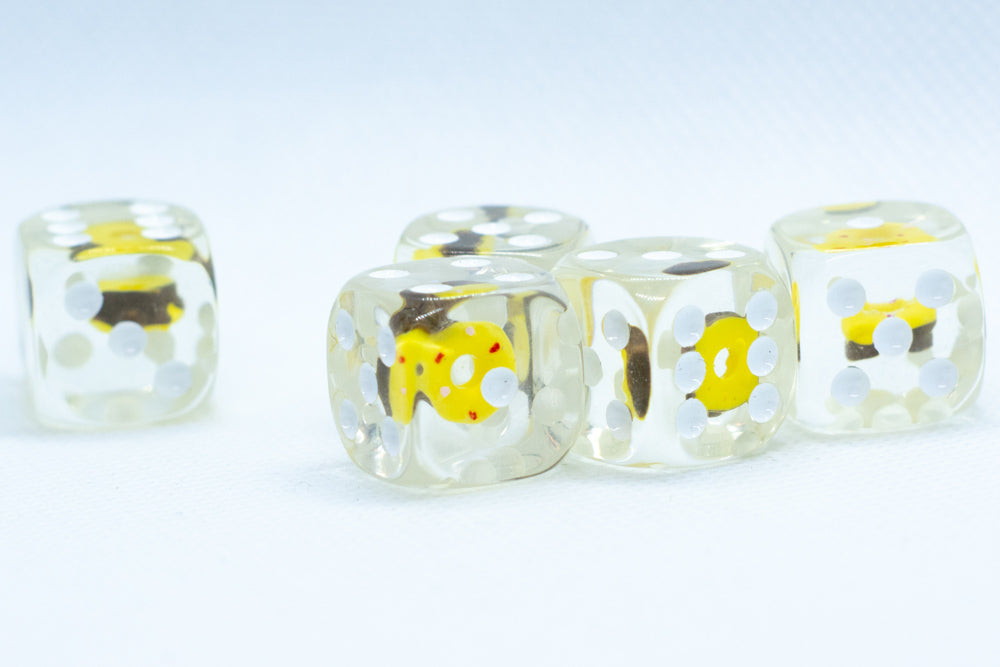 Yellow Donut Pipped d6 16mm (Custom Dice)