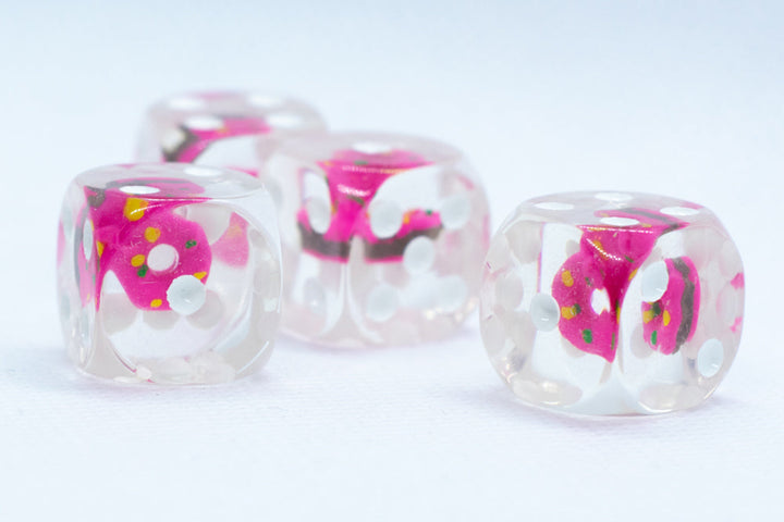 Pink Donut Pipped d6 16mm (Custom Dice) *Sold per die