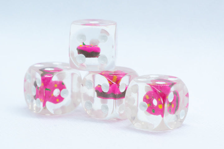Pink Donut Pipped d6 16mm (Custom Dice) *Sold per die