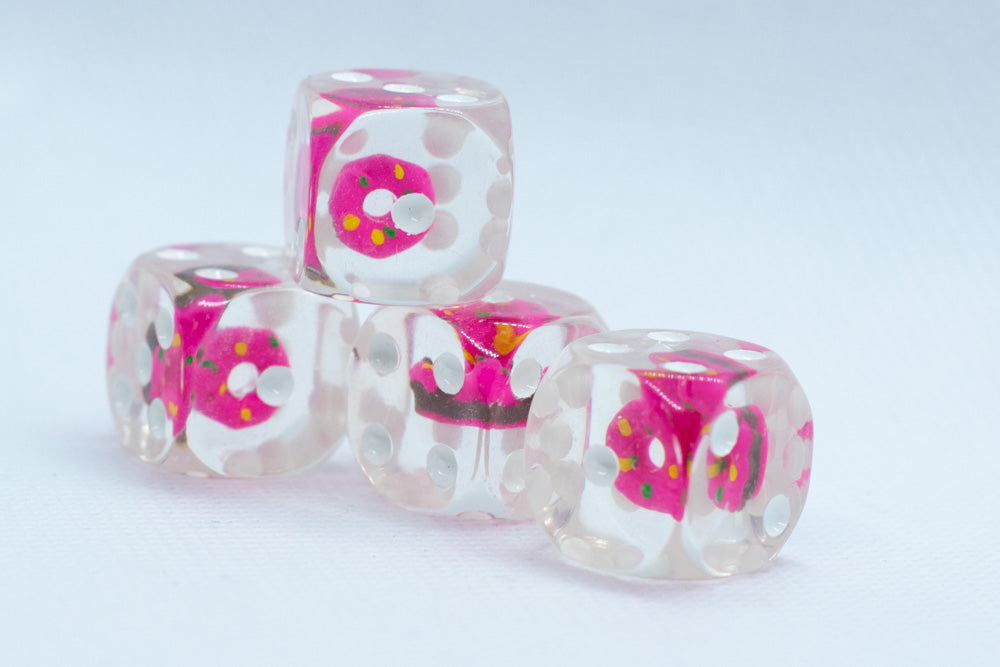 Pink Donut Pipped d6 16mm (Custom Dice) *Sold per die