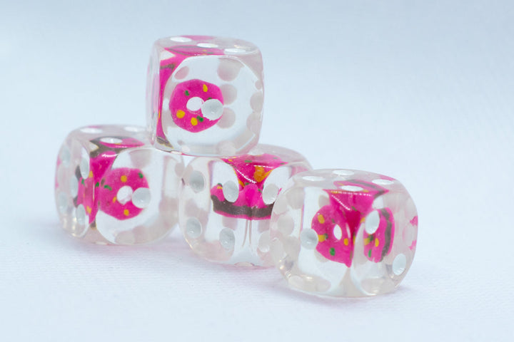 Pink Donut Pipped d6 16mm (Custom Dice) *Sold per die