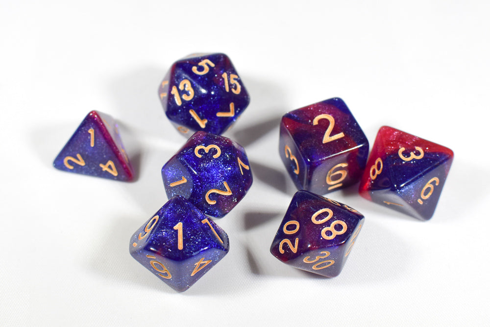 Purple/Blue Galaxy Dice by Udixi Dice