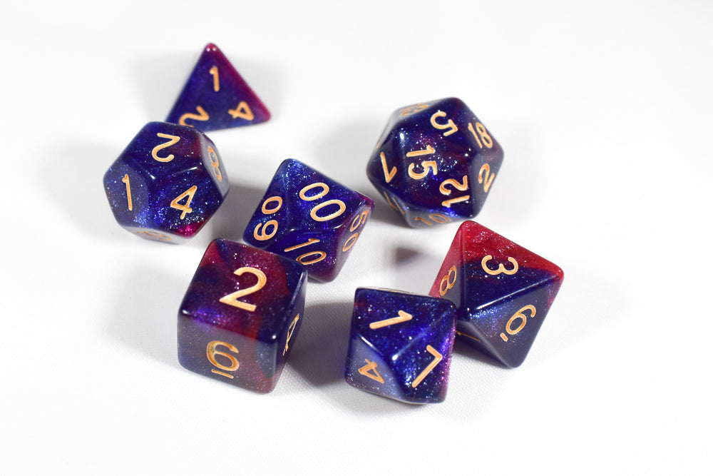 Purple/Blue Galaxy Dice by Udixi Dice