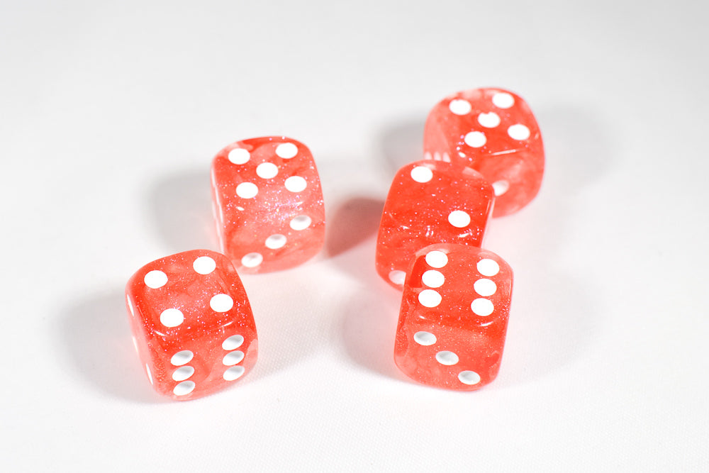 Team Red Pipped Iridescent d6 16mm Pipped BD6002