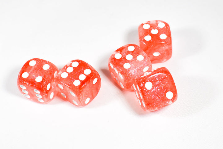 Team Red Pipped Iridescent d6 16mm Pipped BD6002