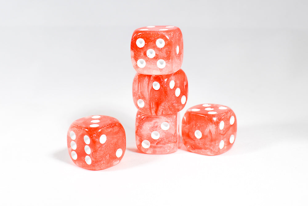 Team Red Pipped Iridescent d6 16mm Pipped BD6002
