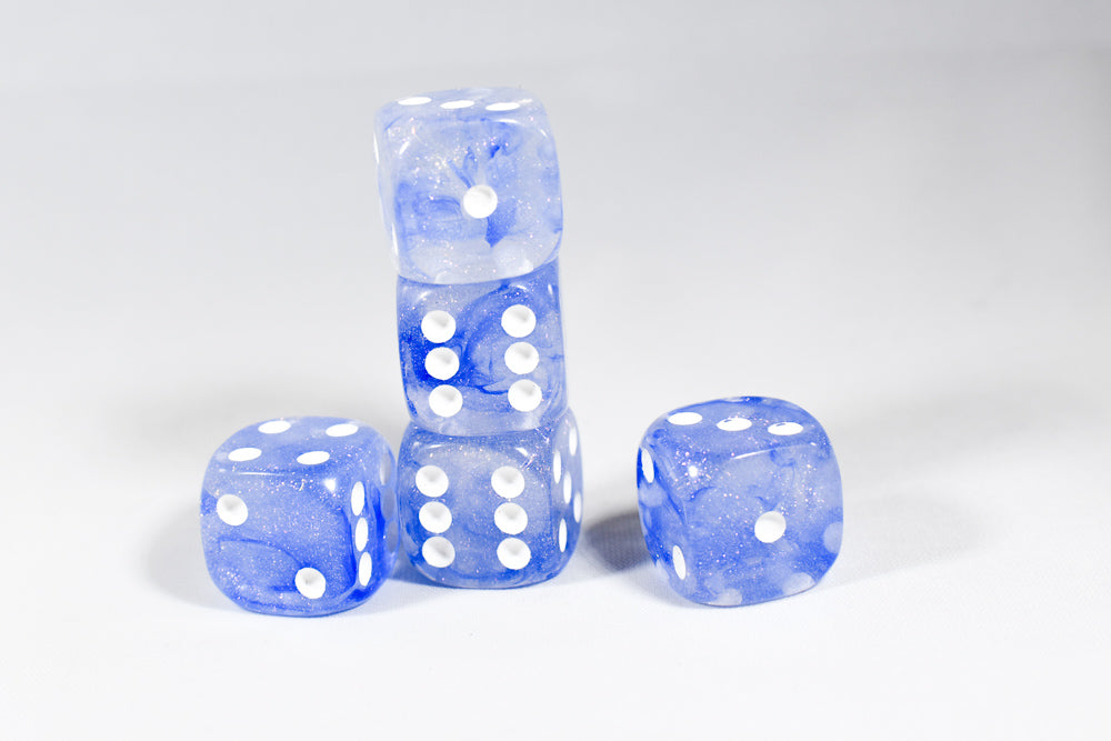 Team Blue Pipped Iridescent d6 16mm Pipped BD6001 | Sold per piece