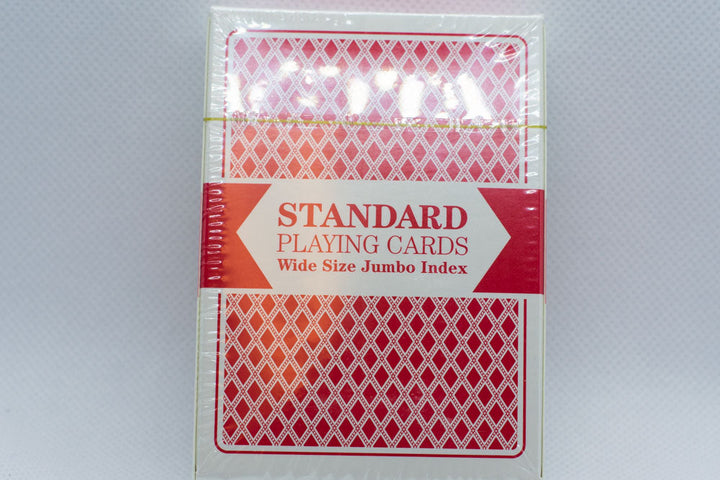 Single Red Deck, Wide Size, Jumbo-Index, Plastic-Coated Playing Cards by Brybelly